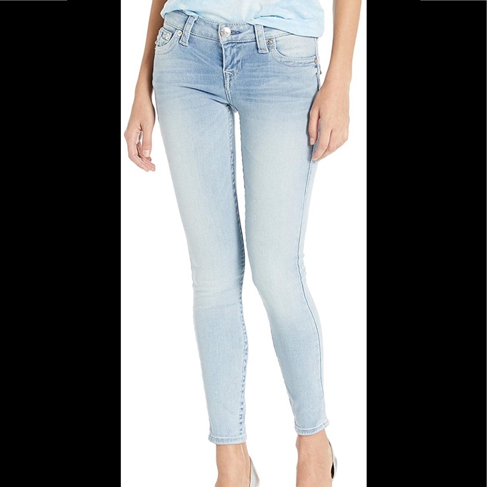 True Religion Super Skinny T Stitch, flap pocket jeans